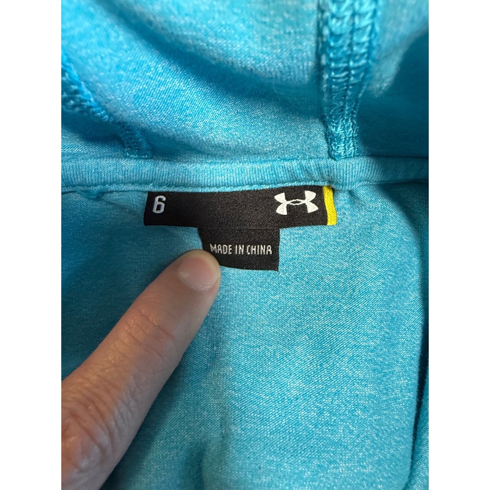 Under Armour Kids Girls Hoodie Pullover Long Sleeve Top Athletic Blue Size 6 - Picture 4 of 5